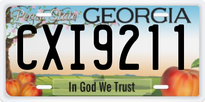GA license plate CXI9211