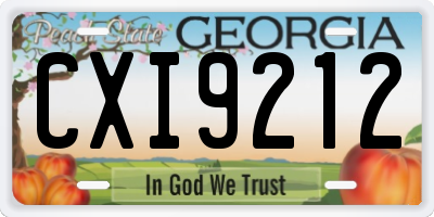GA license plate CXI9212