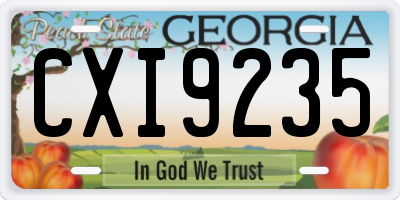 GA license plate CXI9235