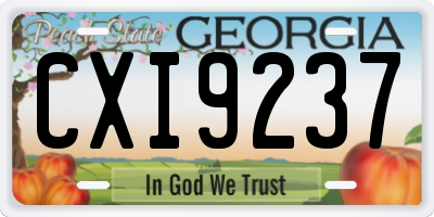 GA license plate CXI9237