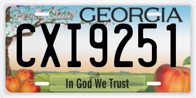 GA license plate CXI9251