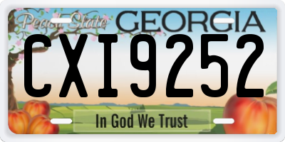 GA license plate CXI9252