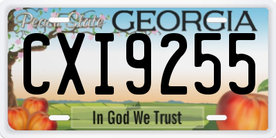 GA license plate CXI9255