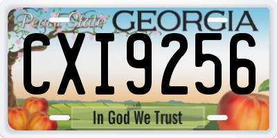 GA license plate CXI9256