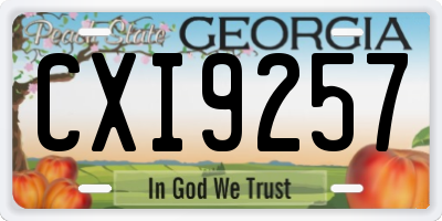 GA license plate CXI9257