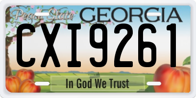 GA license plate CXI9261