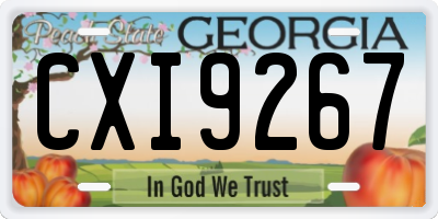 GA license plate CXI9267