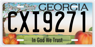 GA license plate CXI9271