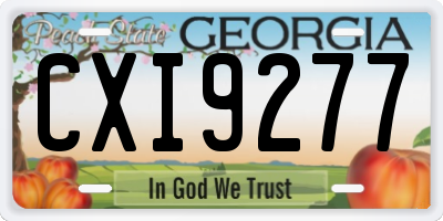 GA license plate CXI9277