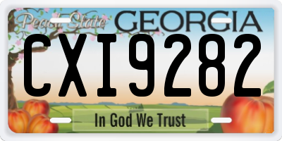 GA license plate CXI9282