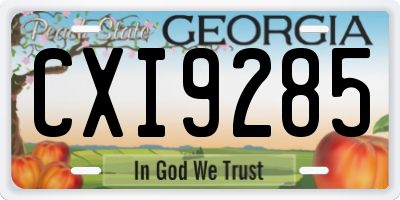 GA license plate CXI9285