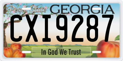 GA license plate CXI9287