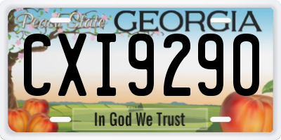 GA license plate CXI9290