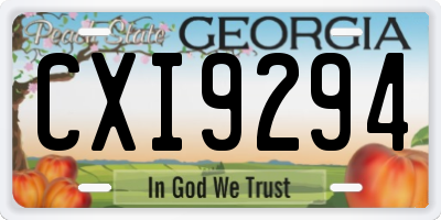 GA license plate CXI9294