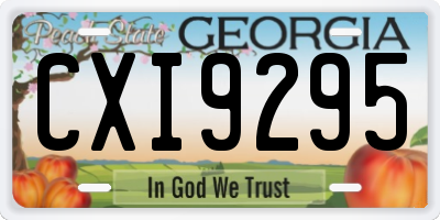 GA license plate CXI9295