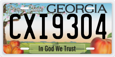 GA license plate CXI9304