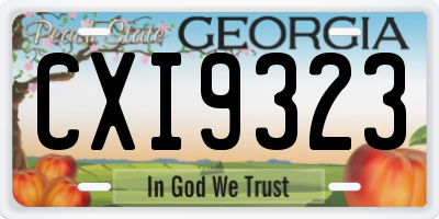 GA license plate CXI9323