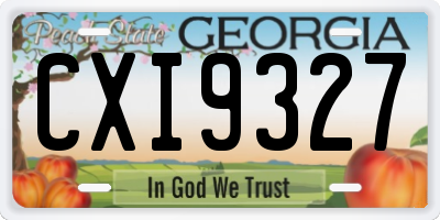 GA license plate CXI9327
