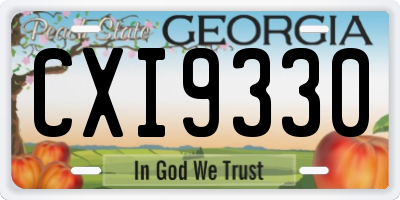 GA license plate CXI9330