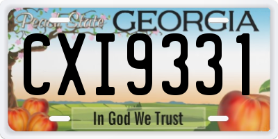GA license plate CXI9331