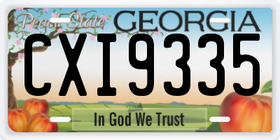 GA license plate CXI9335