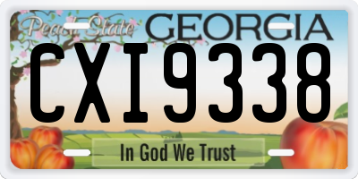 GA license plate CXI9338