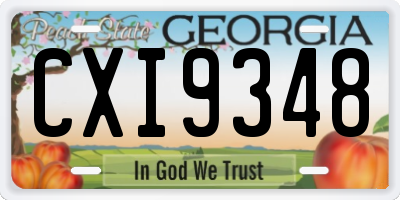 GA license plate CXI9348