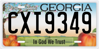 GA license plate CXI9349