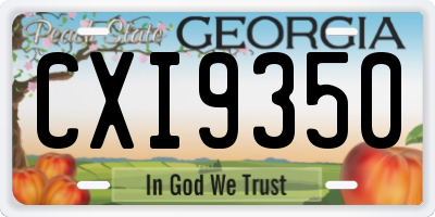 GA license plate CXI9350