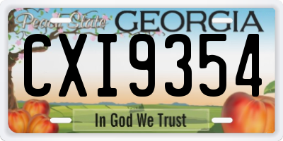 GA license plate CXI9354
