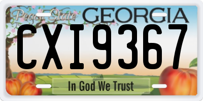 GA license plate CXI9367