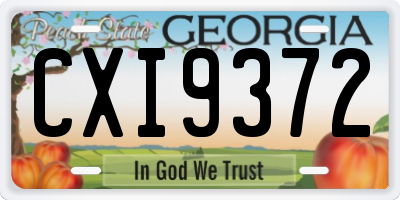 GA license plate CXI9372