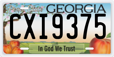 GA license plate CXI9375
