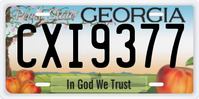 GA license plate CXI9377