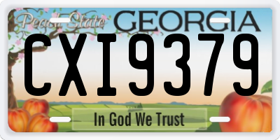 GA license plate CXI9379