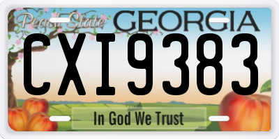 GA license plate CXI9383