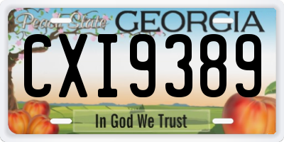 GA license plate CXI9389