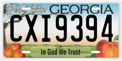 GA license plate CXI9394