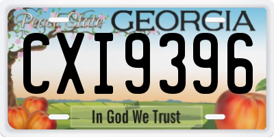 GA license plate CXI9396