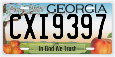 GA license plate CXI9397
