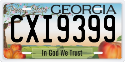 GA license plate CXI9399