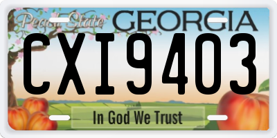GA license plate CXI9403