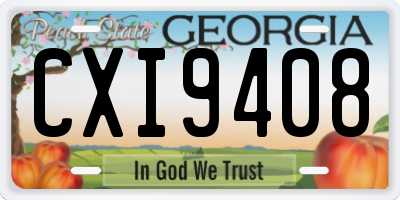 GA license plate CXI9408