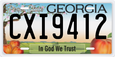 GA license plate CXI9412