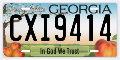 GA license plate CXI9414