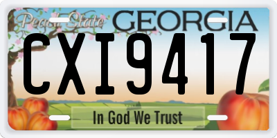 GA license plate CXI9417