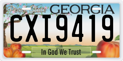 GA license plate CXI9419