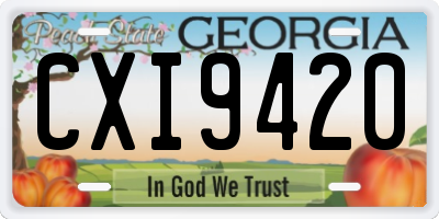 GA license plate CXI9420
