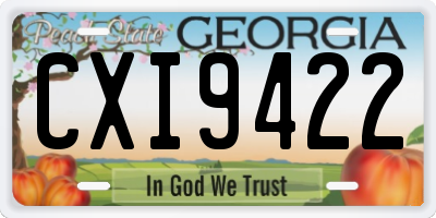GA license plate CXI9422