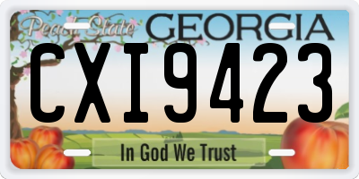 GA license plate CXI9423